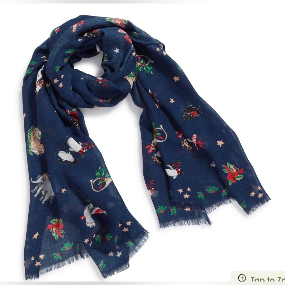 Vera Bradley Soft Fringed Scarf - Snow Globe Motifs